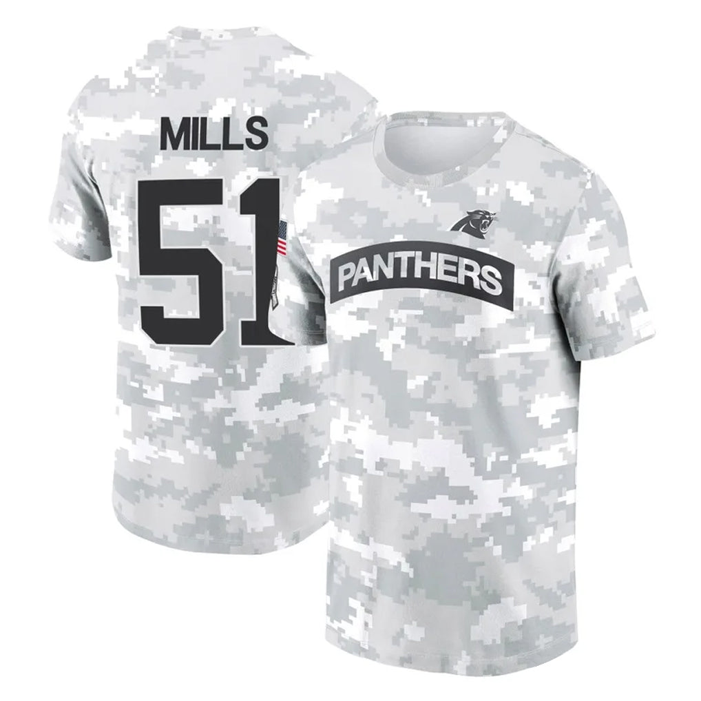 BIPIHUC C.Panthers #51 Sam Mills Player Arctic Camo Salute to Service T-Shirt Hoodies Stitched Jerseys