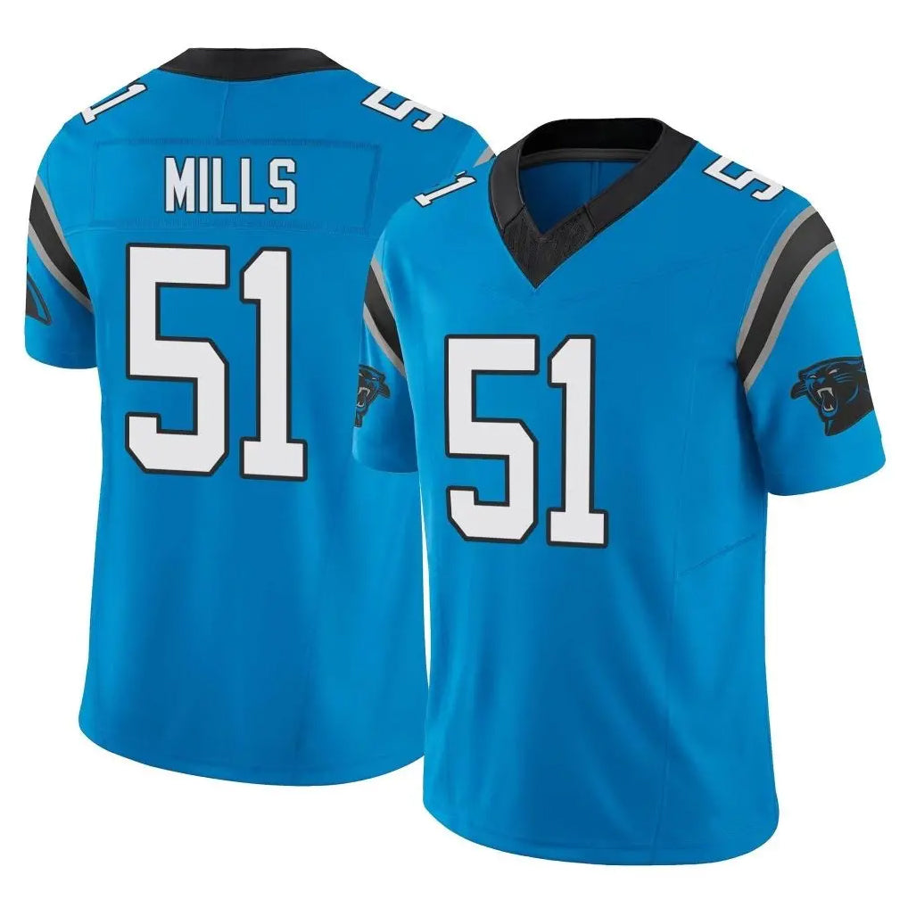 BIPIHUC C.Panthers #51 Sam Mills Player Blue Vapor F.U.S.E. Limited Home Game Stitched Jerseys
