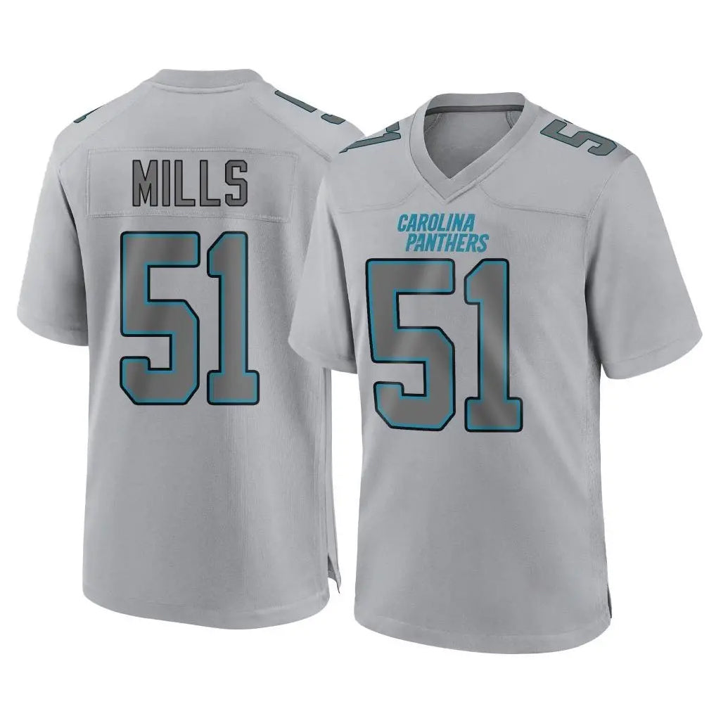 BIPIHUC C.Panthers #51 Sam Mills Player Gray Atmosphere Fashion Game Stitched Jerseys