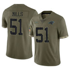 BIPIHUC C.Panthers #51 Sam Mills Player Olive Salute to Service Game Stitched Jerseys