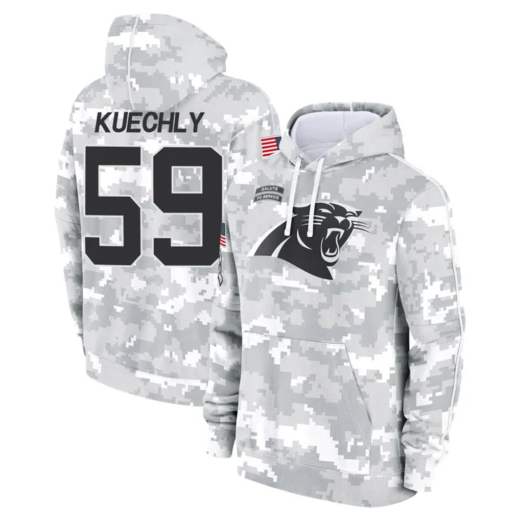 BIPIHUC C.Panthers #59 Luke Kuechly Player Arctic Camo Salute to Service Hoodies Stitched Jerseys
