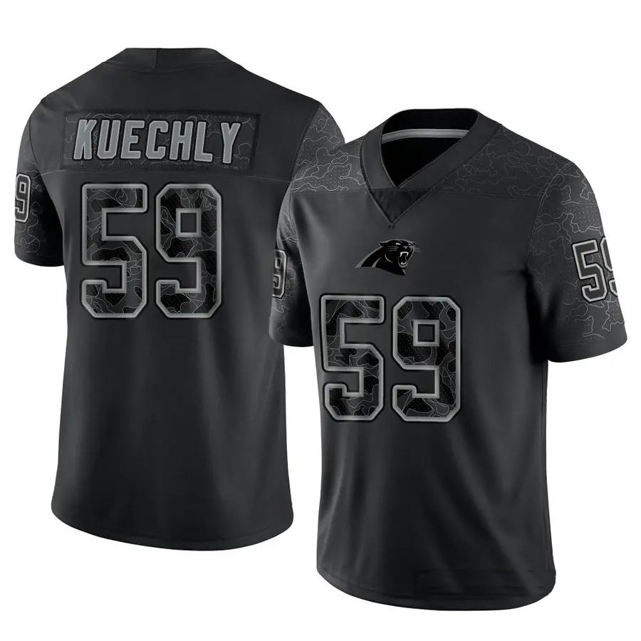 BIPIHUC C.Panthers #59 Luke Kuechly Player Black REFLECTIVE Limited Stitched Jerseys
