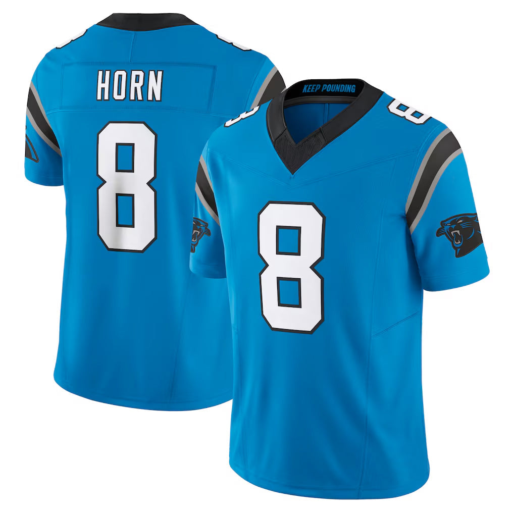 BIPIHUC C.Panthers #8 Jaycee Horn Player Blue Vapor F.U.S.E. Limited Home Game Stitched Jerseys