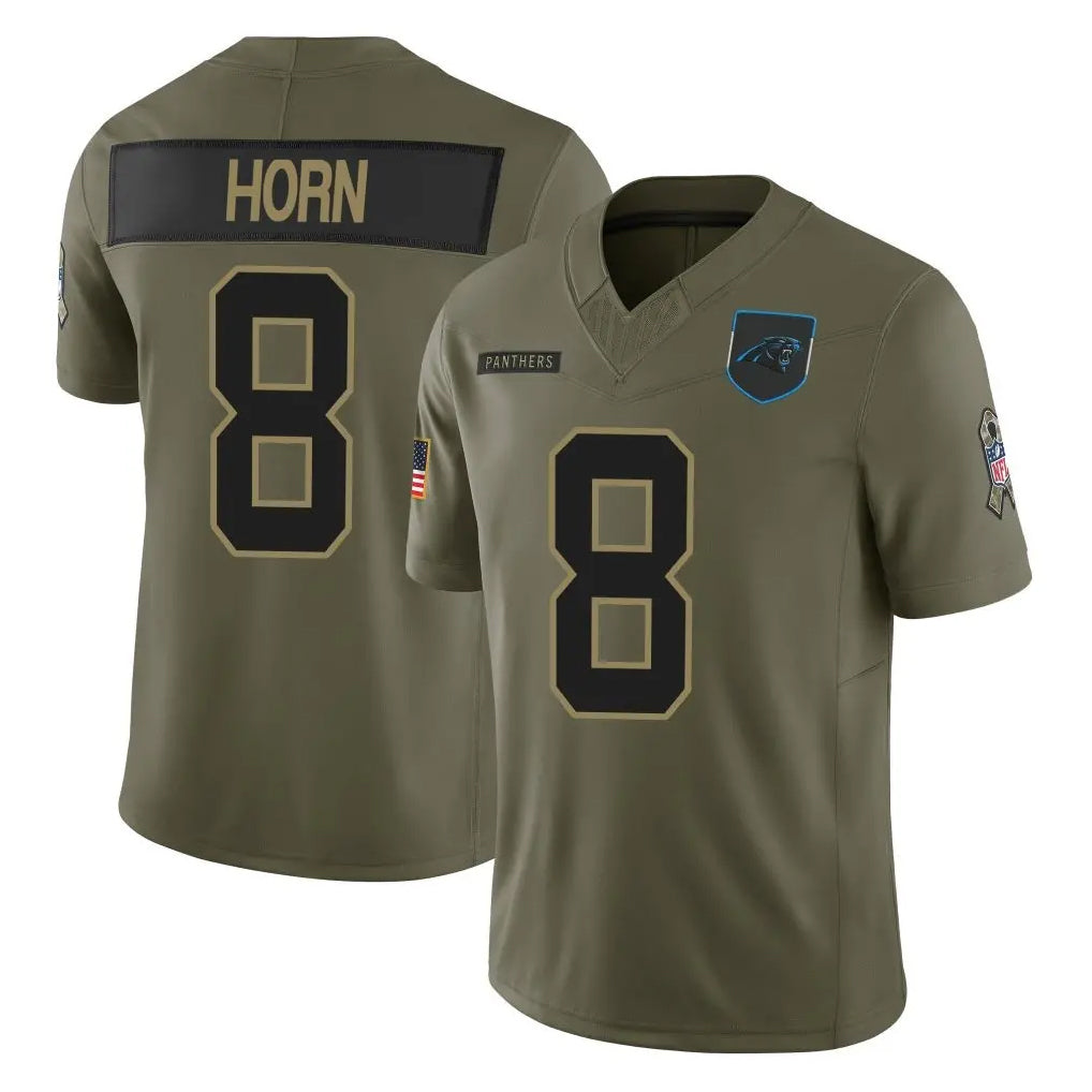 BIPIHUC C.Panthers #8 Jaycee Horn Player Olive Salute to Service Limited Home Game Stitched Jerseys