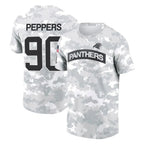 BIPIHUC C.Panthers #90 Julius Peppers Player Arctic Camo Salute to Service T-Shirt Hoodies Stitched Jerseys
