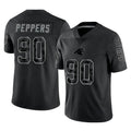 BIPIHUC C.Panthers #90 Julius Peppers Player Black Limited Reflective Game Stitched Jerseys