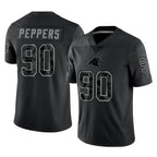 BIPIHUC C.Panthers #90 Julius Peppers Player Black Limited Reflective Game Stitched Jerseys