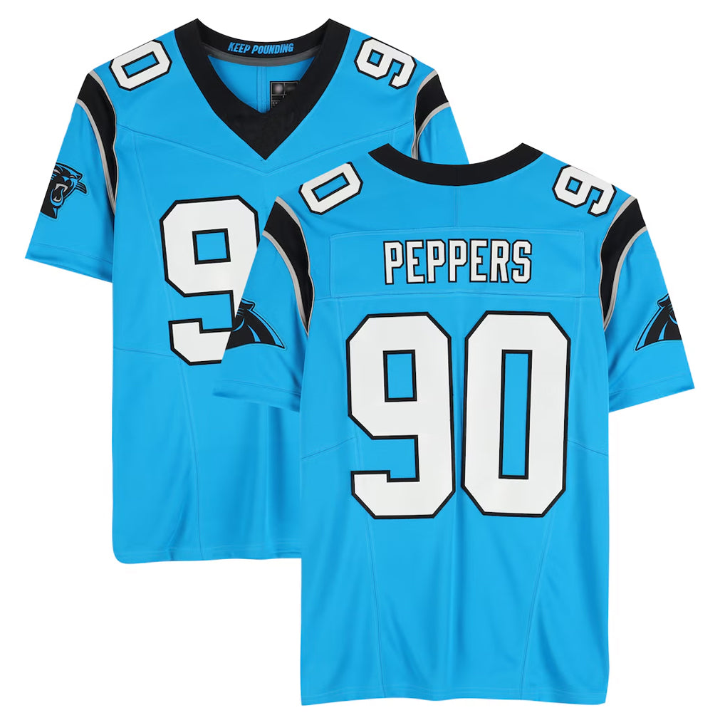 BIPIHUC C.Panthers #90 Julius Peppers Player Blue Mitchell & Ness Legacy Replica Stitched Jerseys