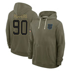 BIPIHUC C.Panthers #90 Julius Peppers Player Olive Salute to Service Hoodies Game Stitched Jerseys