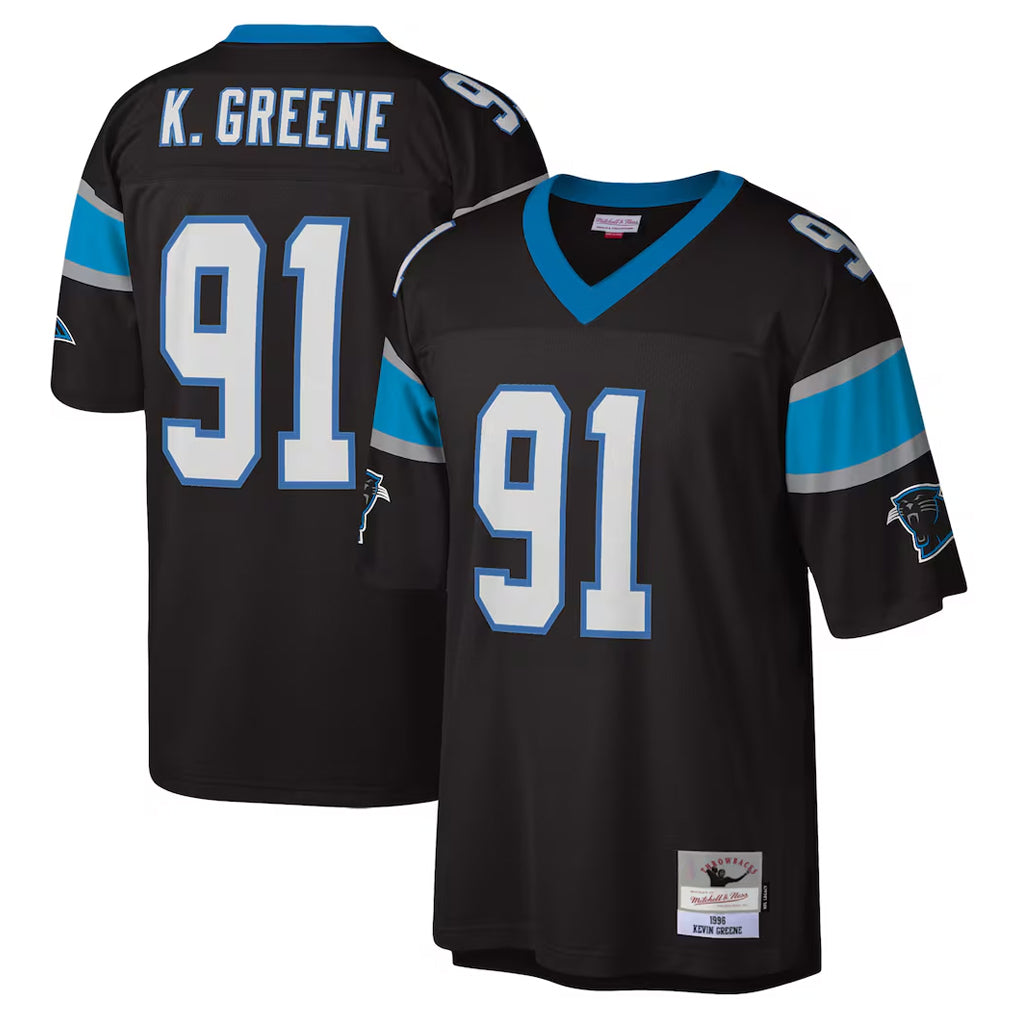 BIPIHUC C.Panthers #91 Kevin Greene Player Black Mitchell & Ness Legacy Replica Stitched Jerseys