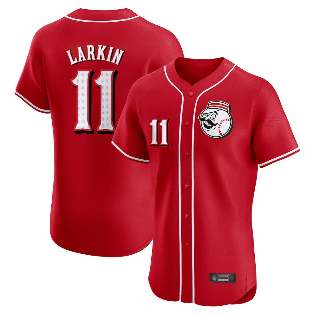BIPIHUC C.Reds #11 Barry Larkin Player Red Limited Elite Home Game Stitched Jerseys