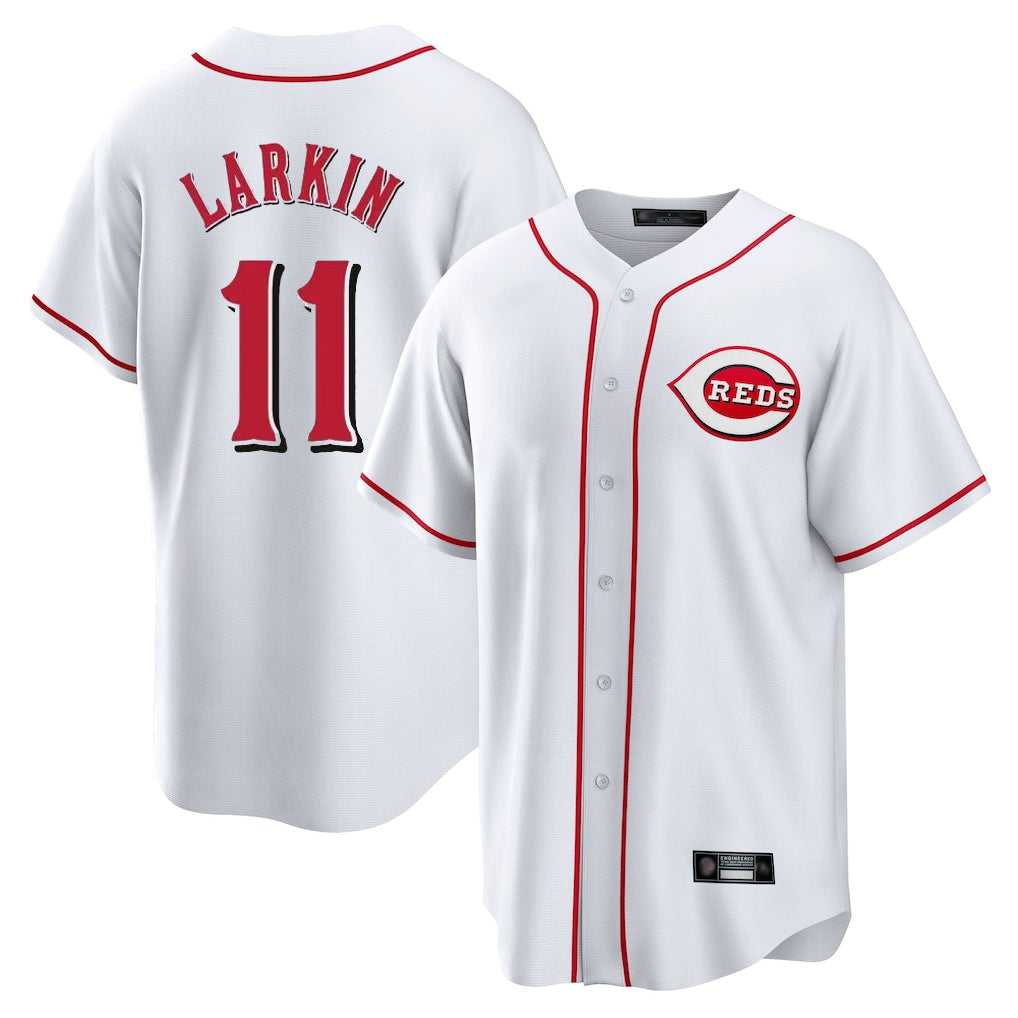 BIPIHUC C.Reds #11 Barry Larkin Player White Game Home Stitched Jerseys