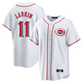 BIPIHUC C.Reds #11 Barry Larkin Player White Game Home Stitched Jerseys