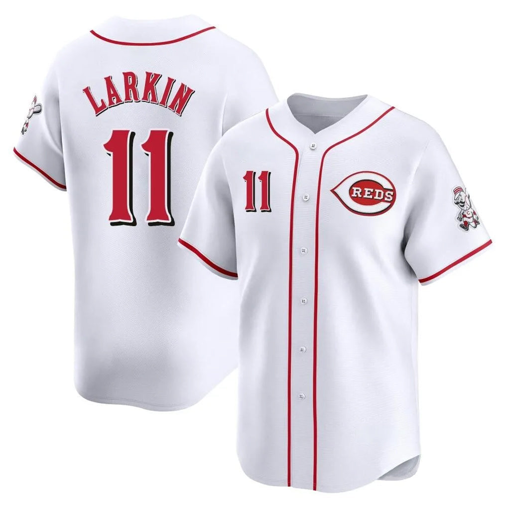 BIPIHUC C.Reds #11 Barry Larkin Player White Home Limited Stitched Jerseys