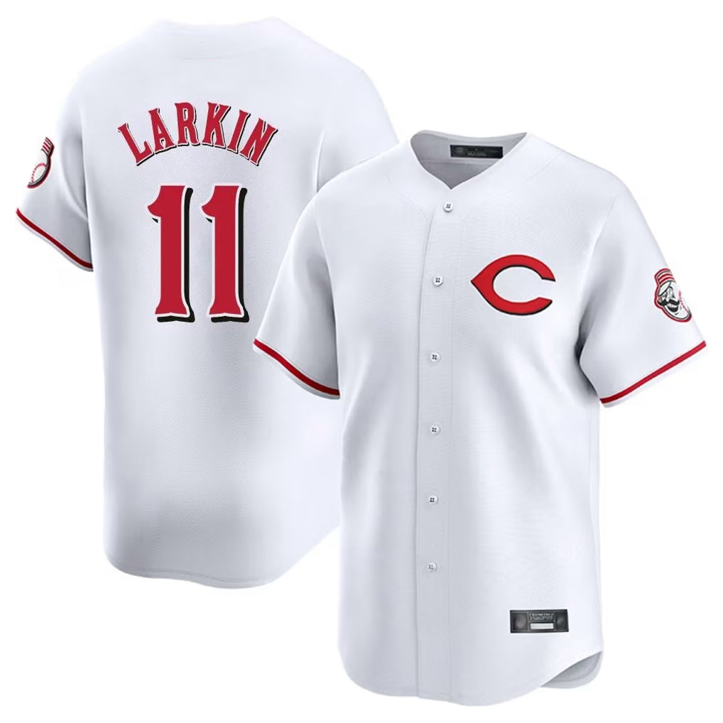 BIPIHUC C.Reds #11 Barry Larkin Player White Limited Home Stitched Jerseys