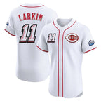 BIPIHUC C.Reds #11 Barry Larkin Player White Speedway Classic Limited Elite Home Stitched Jerseys