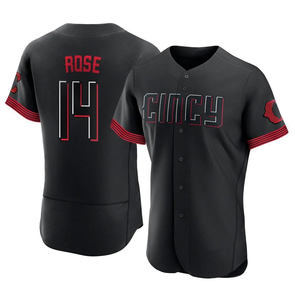 BIPIHUC C.Reds #14 Pete Rose Player Black City Connect Limited Elite Home Stitched Jerseys