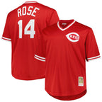 BIPIHUC C.Reds #14 Pete Rose Player Mitchell & Ness Red Throwback Cooperstown Mesh T-shirt Game Stitched Jerseys