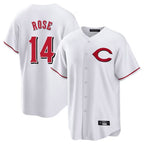 BIPIHUC C.Reds #14 Pete Rose Player White Home Game Stitched Jerseys