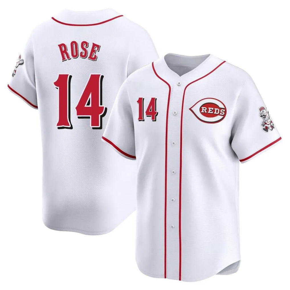 BIPIHUC C.Reds #14 Pete Rose Player White Home Limited Stitched Jerseys