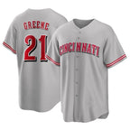 BIPIHUC C.Reds #21 Hunter Greene Player Gray Home Game Stitched Jerseys