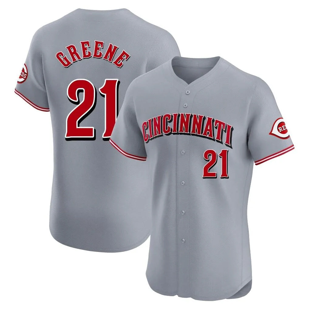 BIPIHUC C.Reds #21 Hunter Greene Player Gray Limited Elite Home Stitched Jerseys