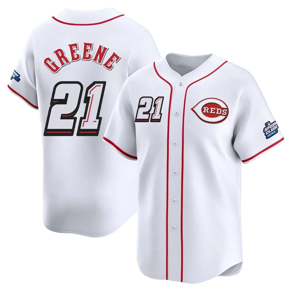 BIPIHUC C.Reds #21 Hunter Greene Player White Speedway Classic Home Limited Stitched Jerseys