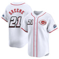 BIPIHUC C.Reds #21 Hunter Greene Player White Speedway Classic Home Limited Stitched Jerseys