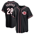 BIPIHUC C.Reds #28 Eugenio Su¡§¡érez Player Black Fashion Out Home Game Stitched Jerseys