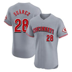 BIPIHUC C.Reds #28 Eugenio Su¡§¡érez Player Gray Limited Elite Home Stitched Jerseys