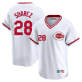 BIPIHUC C.Reds #28 Eugenio Su¡§¡érez Player White Cooperstown Collection Limited T-shirt Home Stitched Jerseys