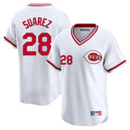 BIPIHUC C.Reds #28 Eugenio Su¡§¡érez Player White Cooperstown Collection Limited T-shirt Home Stitched Jerseys