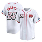 BIPIHUC C.Reds #28 Eugenio Su¡§¡érez Player White Speedway Classic Home Limited Stitched Jerseys