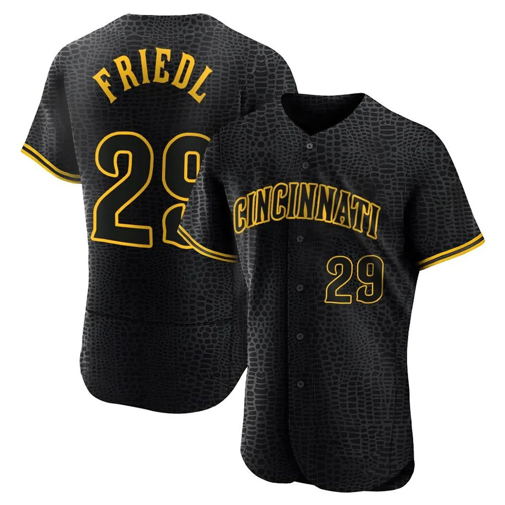 BIPIHUC C.Reds #29 TJ Friedl Player Black Snake Skin City Limited Elite Home Stitched Jerseys