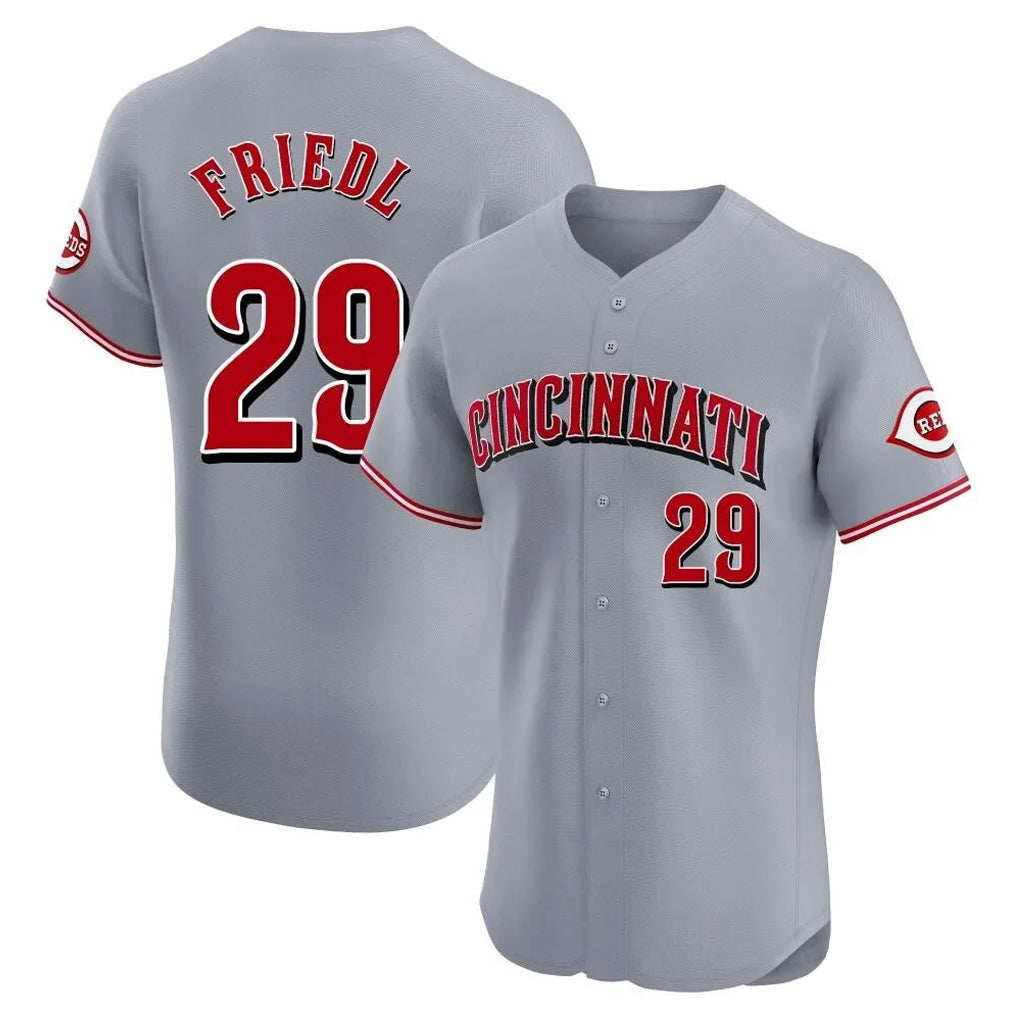 BIPIHUC C.Reds #29 TJ Friedl Player Gray Limited Elite Home Stitched Jerseys