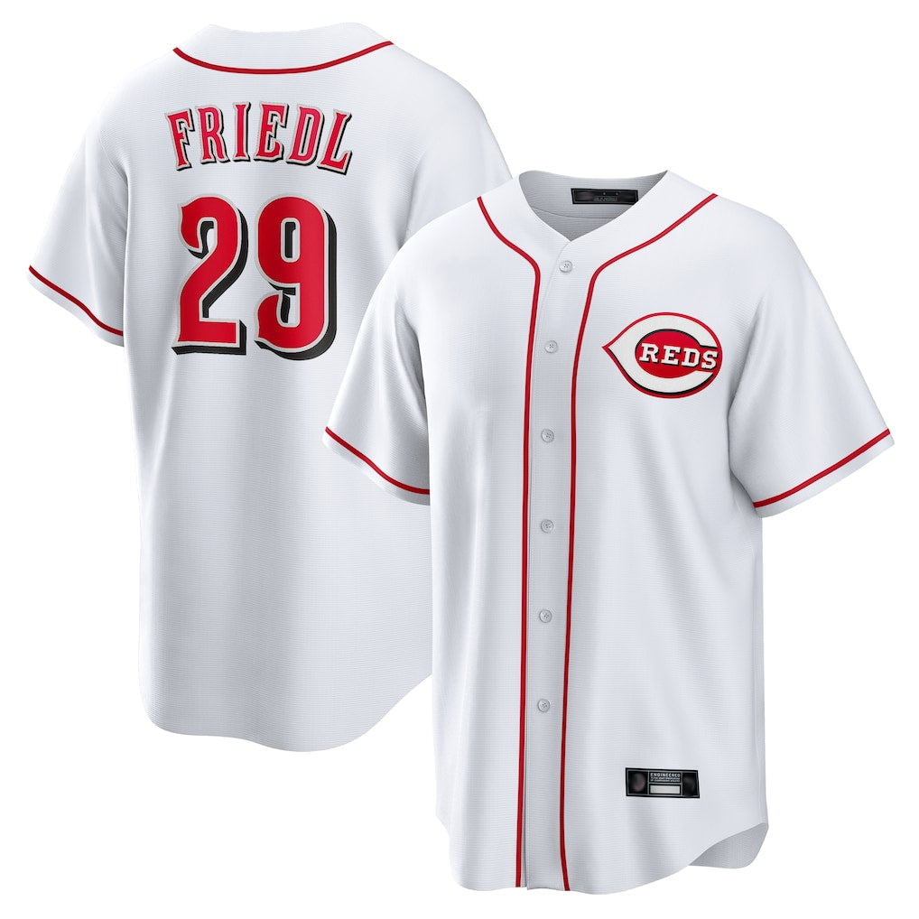 BIPIHUC C.Reds #29 TJ Friedl Player White Game Home Stitched Jerseys