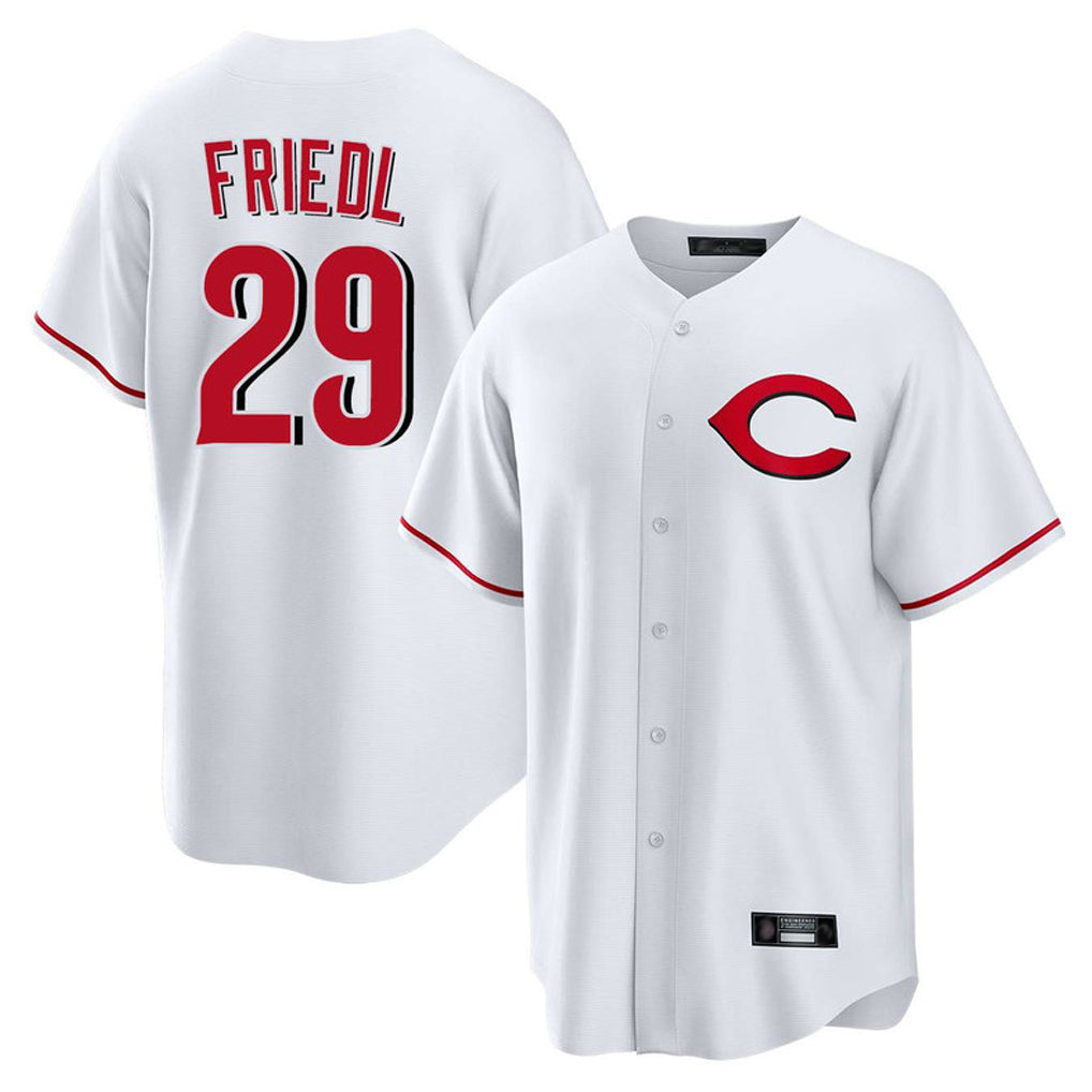 BIPIHUC C.Reds #29 TJ Friedl Player White Home Game Stitched Jerseys