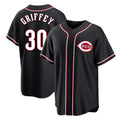 BIPIHUC C.Reds #30 Ken Griffey Player Black Fashion Out Home Game Stitched Jerseys