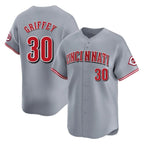 BIPIHUC C.Reds #30 Ken Griffey Player Gray Home Limited Stitched Jerseys