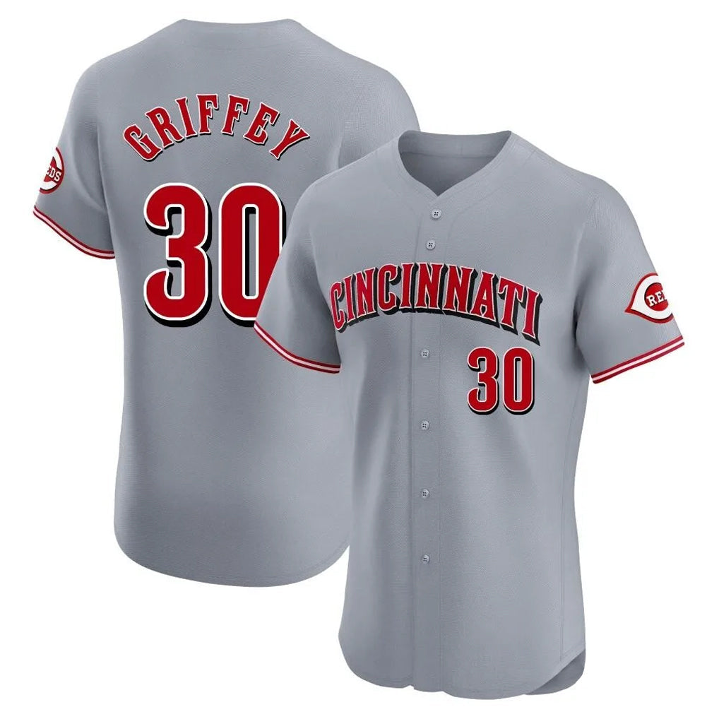 BIPIHUC C.Reds #30 Ken Griffey Player Gray Limited Elite Home Stitched Jerseys
