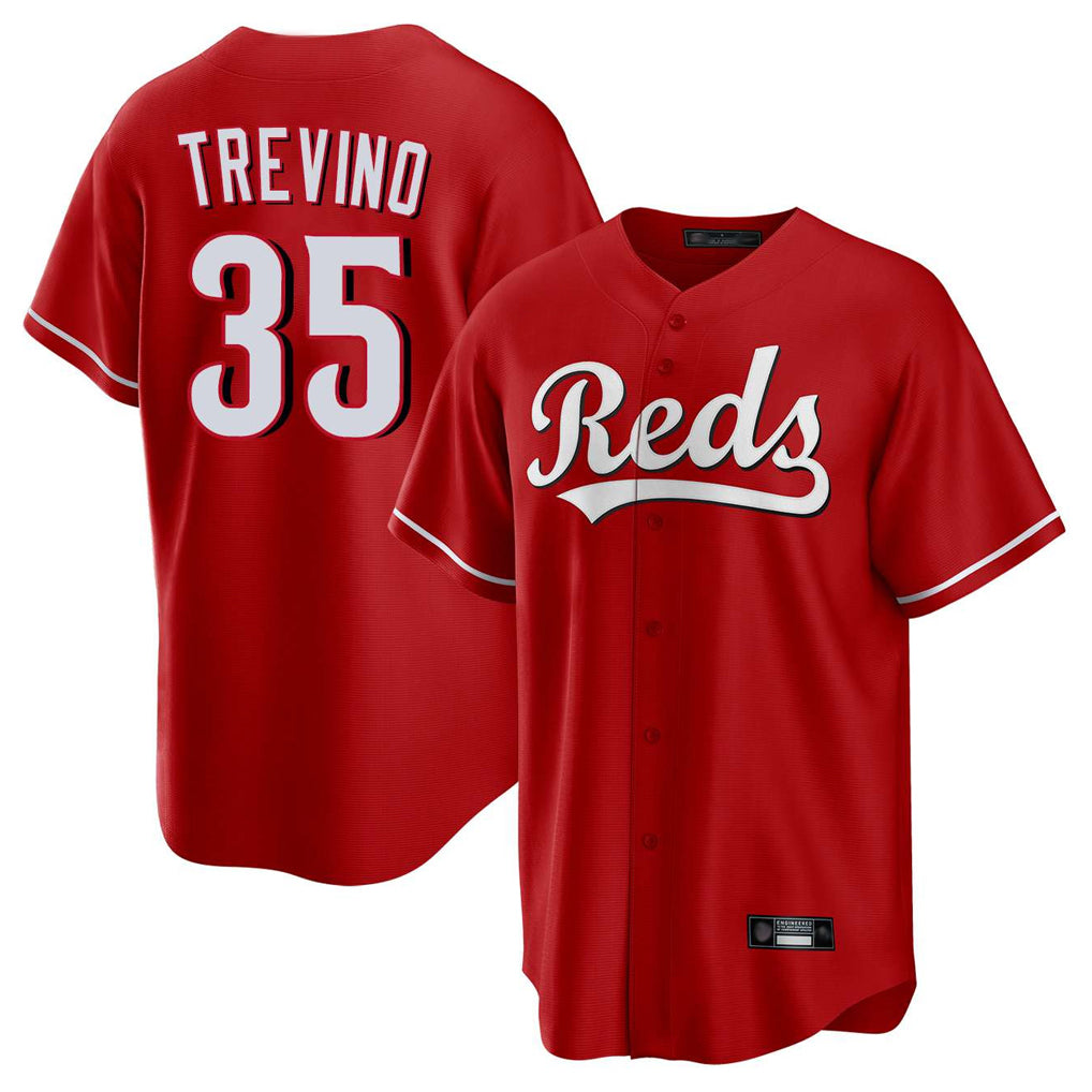 BIPIHUC C.Reds #35 Jose Trevino Player Red Home Game Stitched Jerseys