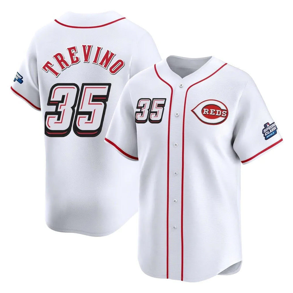 BIPIHUC C.Reds #35 Jose Trevino Player White Speedway Classic Home Limited Stitched Jerseys