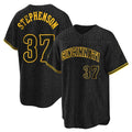 BIPIHUC C.Reds #37 Tyler Stephenson Player Black Snake Skin City Home Stitched Jerseys