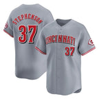 BIPIHUC C.Reds #37 Tyler Stephenson Player Gray Home Limited Stitched Jerseys