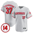 BIPIHUC C.Reds #37 Tyler Stephenson Player Gray Vapor Premier Limited Home Stitched Jerseys
