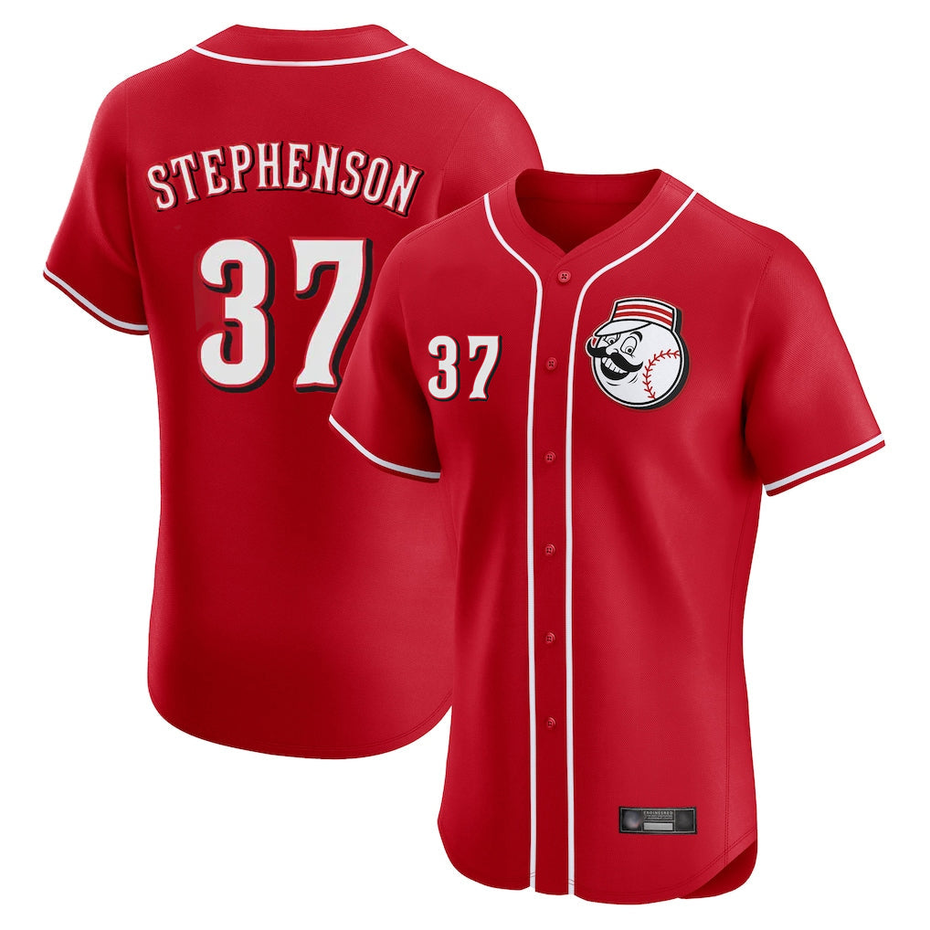 BIPIHUC C.Reds #37 Tyler Stephenson Player Red Limited Elite Home Game Stitched Jerseys
