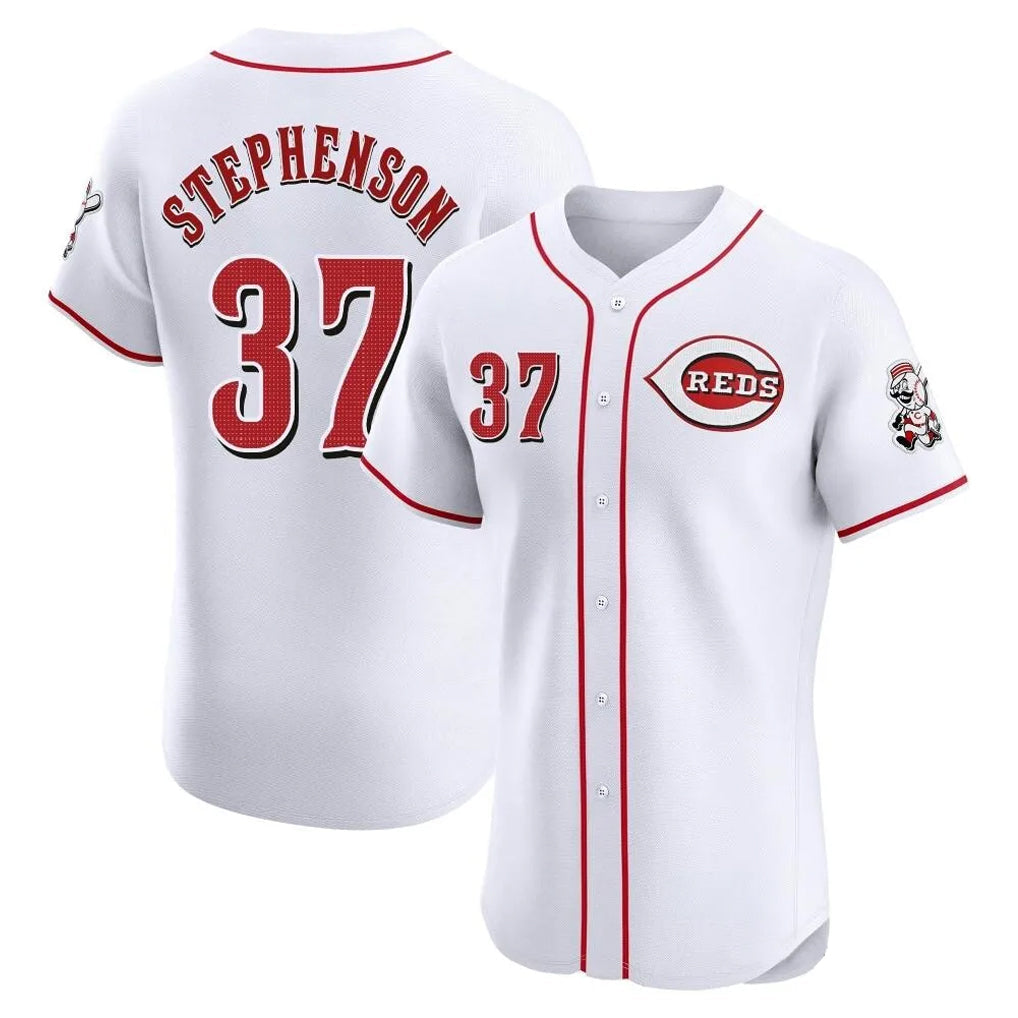 BIPIHUC C.Reds #37 Tyler Stephenson Player White Limited Elite Home Stitched Jerseys