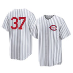 BIPIHUC C.Reds #37 Tyler Stephenson Player White Stripe Field of Dreams Game Home Stitched Jerseys