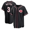 BIPIHUC C.Reds #3 Ke'Bryan Hayes Player Black Fashion Out Home Game Stitched Jerseys