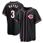BIPIHUC C.Reds #3 Ke'Bryan Hayes Player Black Fashion Out Home Game Stitched Jerseys